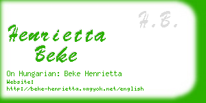 henrietta beke business card